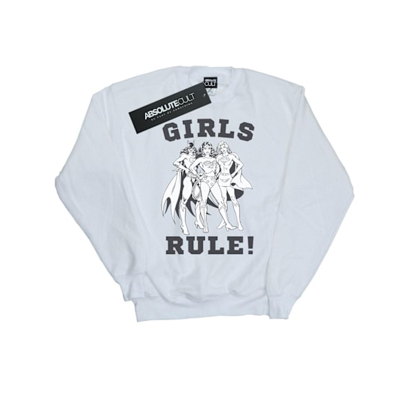 DC Comics Justice League Girls Rule Sweatshirt M Vit White M