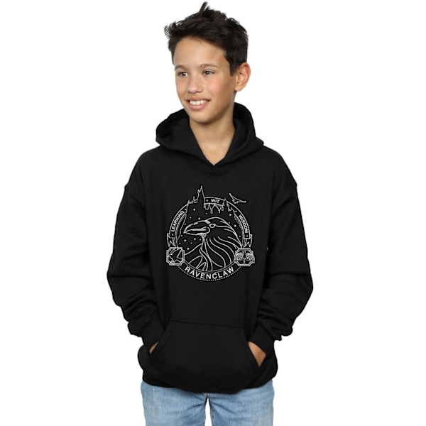 Harry Potter Pojkar Ravenclaw Sigill Hoodie 7-8 År Svart Black 7-8 Years