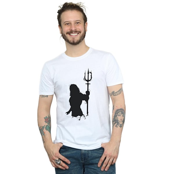 DC Comics Herr Aquaman Mono Silhouette T-shirt S Vit White S