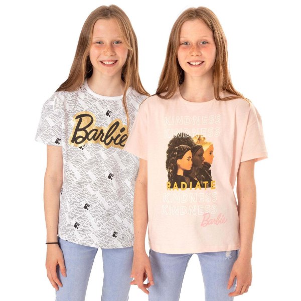 Barbie Girls Vänlighet Starkare Tillsammans Enhet Och Kärlek T-shirt White/Pink 9-10 Years
