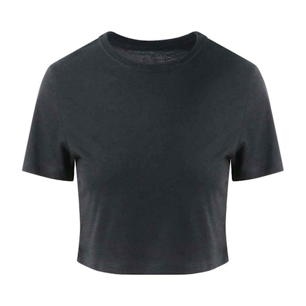Awdis Dam/Dam Girlie Cropped T-Shirt 10 UK Solid Black Solid Black 10 UK