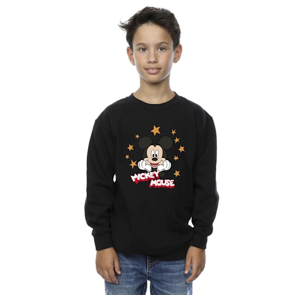 Disney Boys Mickey Mouse Stars Sweatshirt 7-8 år Svart Black 7-8 Years