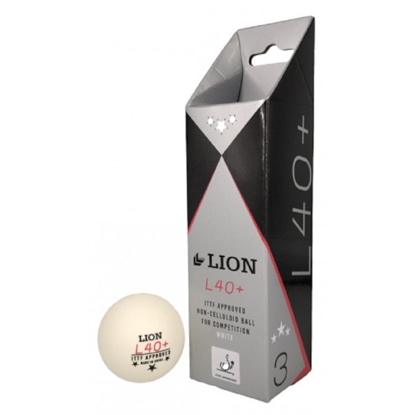 Lion L40+ Pingisbollar (3-pack) One Size Vit White One Size