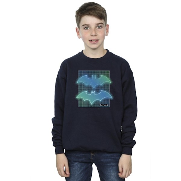 DC Comics Boys Batman Grid Gradient Sweatshirt 12-13 år Marinblå Navy Blue 12-13 Years