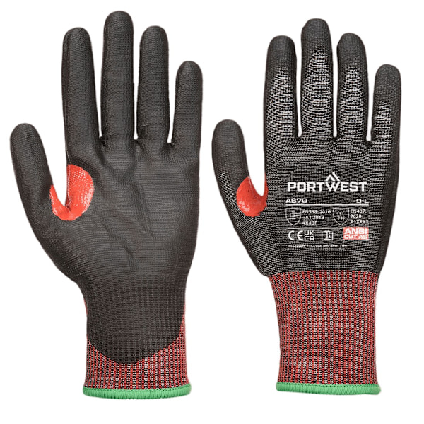 Portwest Unisex Adult A670 CS F13 PU Skärbeständiga Handskar S Bla Black S