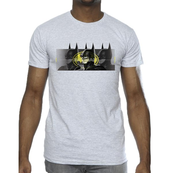 DC Comics Herr The Flash Batman Porträtt T-shirt S Sports Grey Sports Grey S