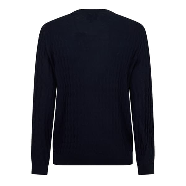 Armani Exchange Herrar Texturerad Stickad Tröja M Marinblå Navy M
