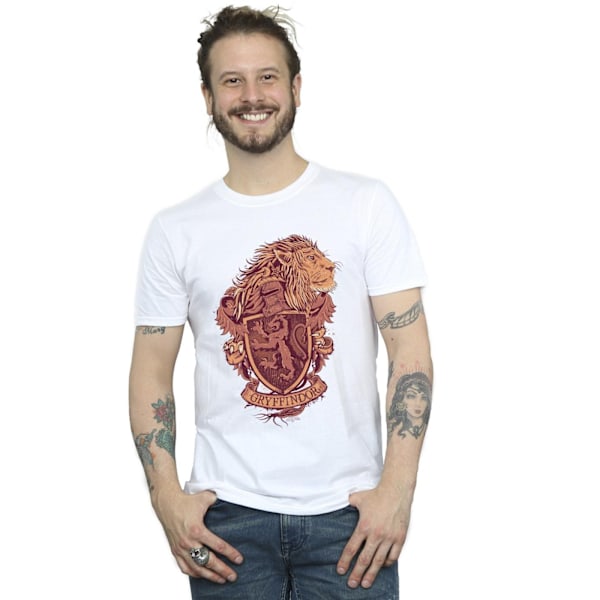 Harry Potter Herr Gryffindor Sketch Crest T-shirt 4XL Vit White 4XL