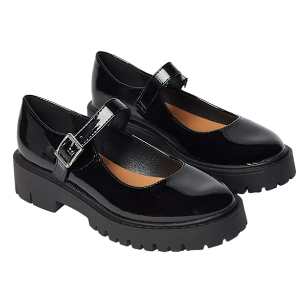 Faith Dam/Kvinnor Naevia Chunky Heel Mary Janes 3 UK True Bla True Black 3 UK
