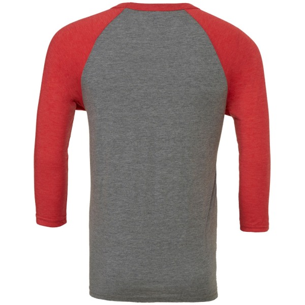 Canvas Herr 3/4-ärmad baseball T-shirt XS Grå/Ljusröd Tribl Grey/Light Red Triblend XS