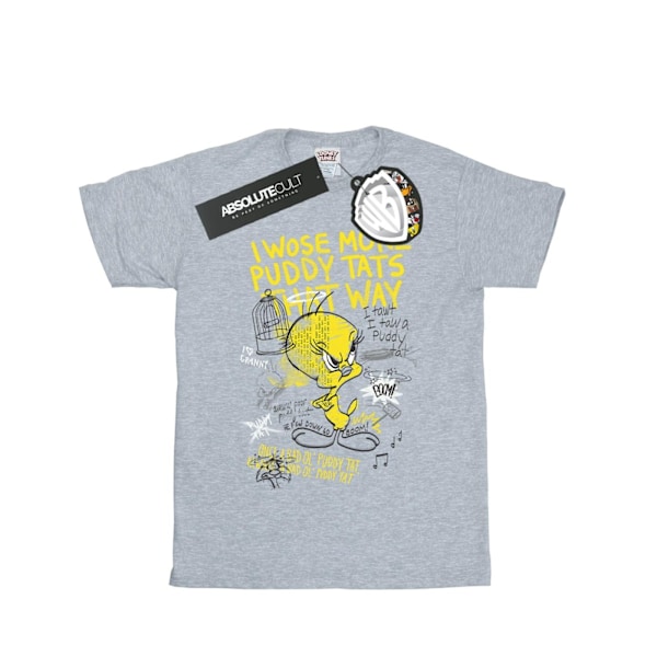 Looney Tunes Dam/Damer Tweety Pie More Puddy Tats Bomull Boyfriend T-Shirt XL Sports Grey Sports Grey XL