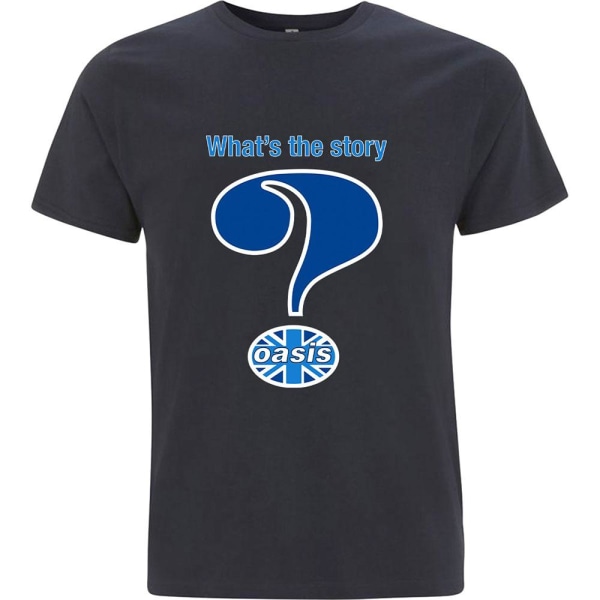 Oasis Unisex Vuxen What's The Story Frågetecken T-shirt XL Na Navy Blue XL