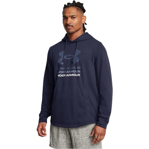 Under Armour Herr Rival Terry Graphic Hoodie M Blå Blue M