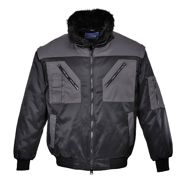 Portwest Herr Tvåfärgad Pilotjacka 4XL Svart/Grå Black/Grey 4XL