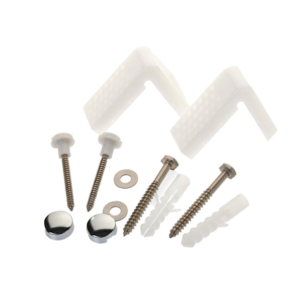 Gör toalettpanna fixeringssats en storlek vit/krom White/Chrome One Size