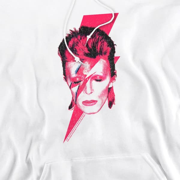 David Bowie Herr Aladdin Sane Hoodie L Vit White L