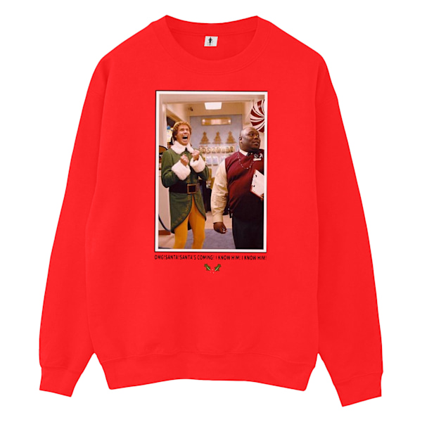 Elf Mens OMG Santa Photo Sweatshirt M Röd Red M