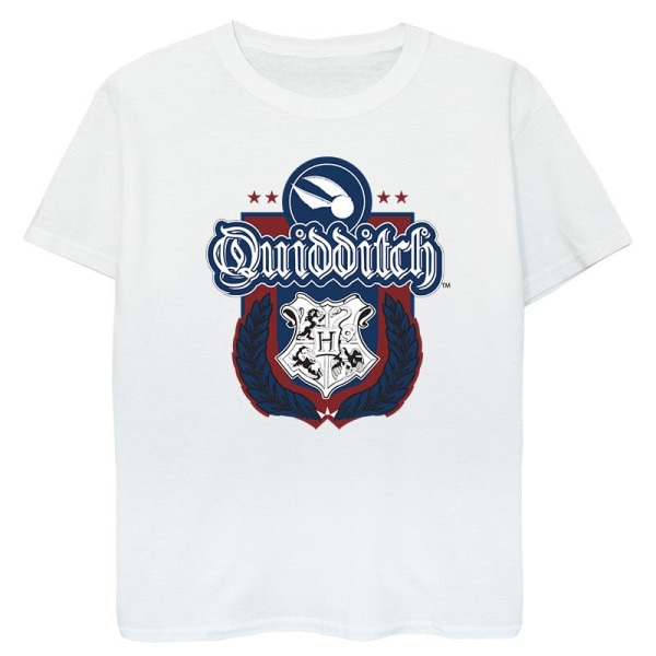 Harry Potter Boys Quidditch Crest T-shirt 5-6 år Vit White 5-6 Years