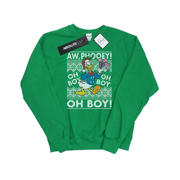 Disney Dam/Kvinnor Kalle Anka Jul Fair Isle Sweatshirt Irish Green S