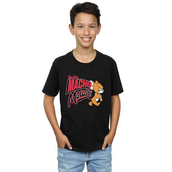Tom And Jerry Boys Macho Mouse T-Shirt 7-8 År Svart Black 7-8 Years