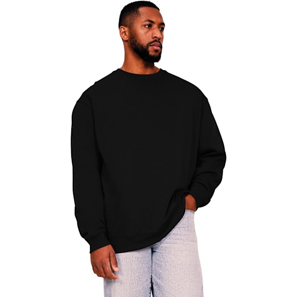 Casual Classics Herr Ringspun Bomull Hög Överdimensionerad Sweatshirt Black L