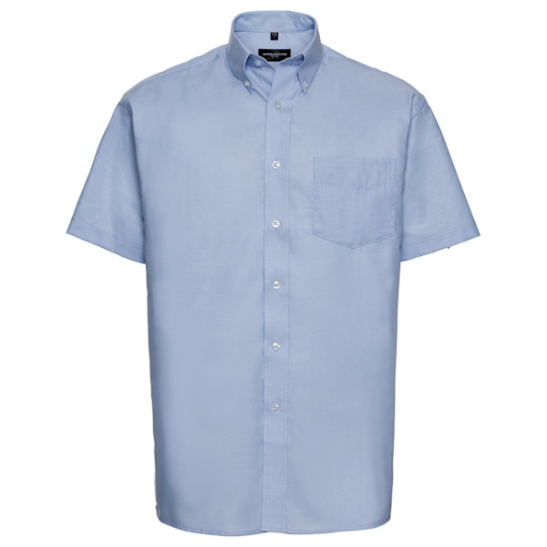 Russell Collection Herr Oxford Easy-Care Kortärmad Skjorta 15 Oxford Blue 15.5in