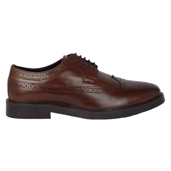 Burton Mens Läder Brogue Detailing Derby Shoes 8 UK Brown Brown 8 UK