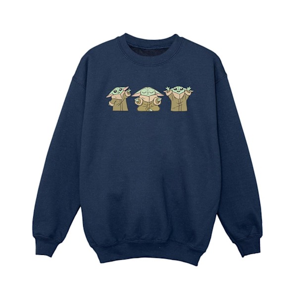 Star Wars Pojkar The Mandalorian Grogu Poses Sweatshirt 7-8 År Navy Blue 7-8 Years