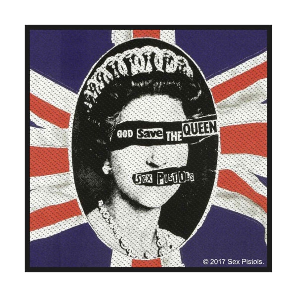 Sex Pistols God Save The Queen Standard Patch One Size Blå/Röd Blue/Red/Black One Size
