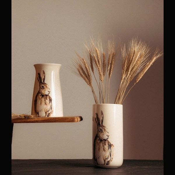 Meg Hawkins Hög Keramisk Vas - Hare 10 x 20 cm En Storlek Vit White One Size