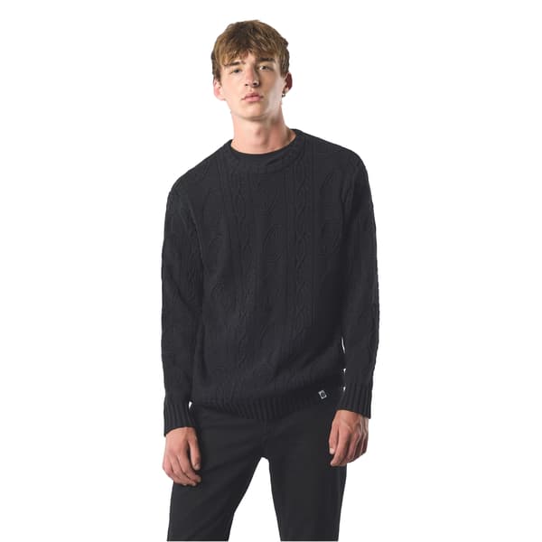 Pretty Green Herr Marylebone Kabelstickad Långärmad Tröja Black M