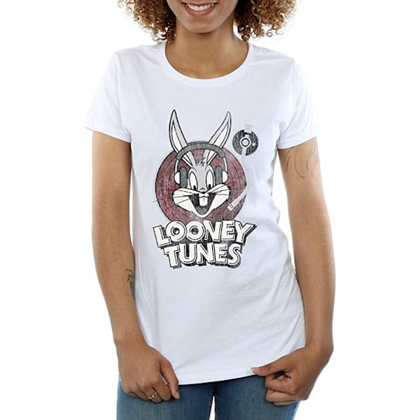 Looney Tunes Dam/Damer Bugs Bunny Logo Bomull T-shirt L Vit White L