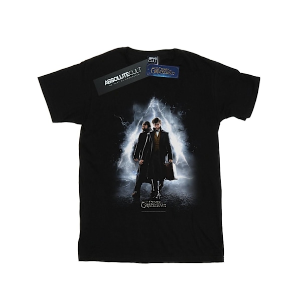 Fantastiska vidunder Boys Newt And Dumbledore Poster T-Shirt 7-8 år Black 7-8 Years