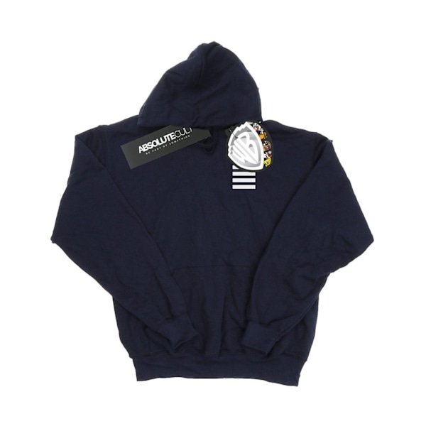 Looney Tunes Dam/Kvinnor Taz Stripes Faux Pocket Hoodie S Nav Navy Blue S