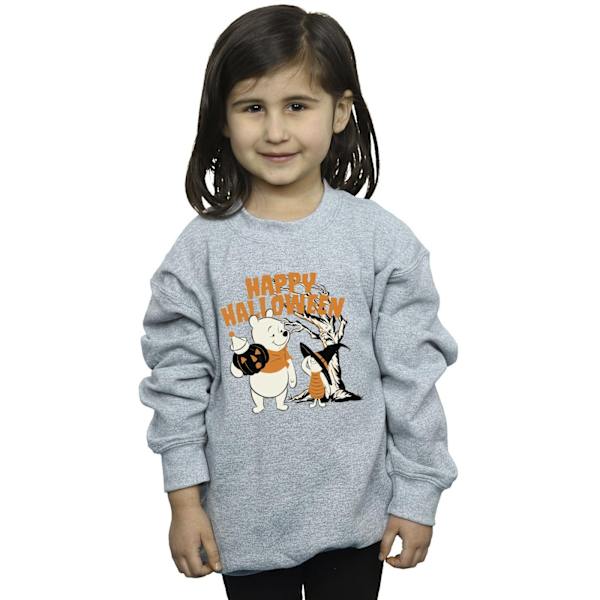 Disney Girls Winnie The Pooh And Piglet Happy Halloween Sweatshirt Sports Grey 7-8 Years