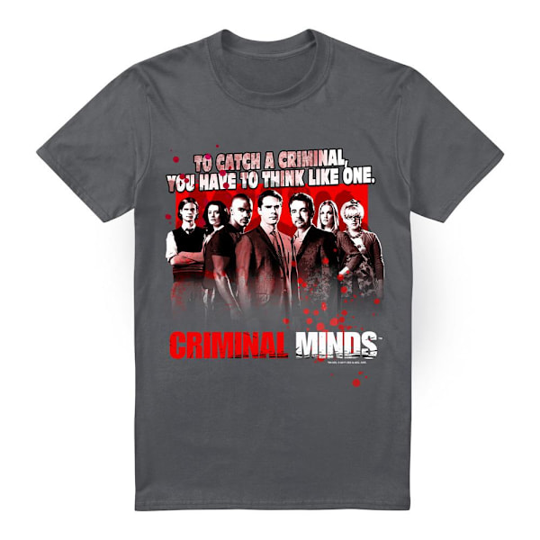 Criminal Minds Herr T-shirt Think Like One XL Gråmelerad Charcoal XL