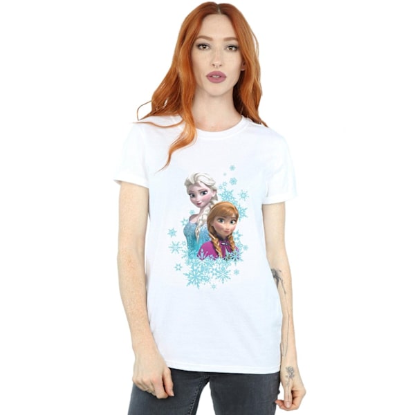 Disney Dam/Damer Frozen Elsa Och Anna Systrar Bomull Pojkvän White 3XL