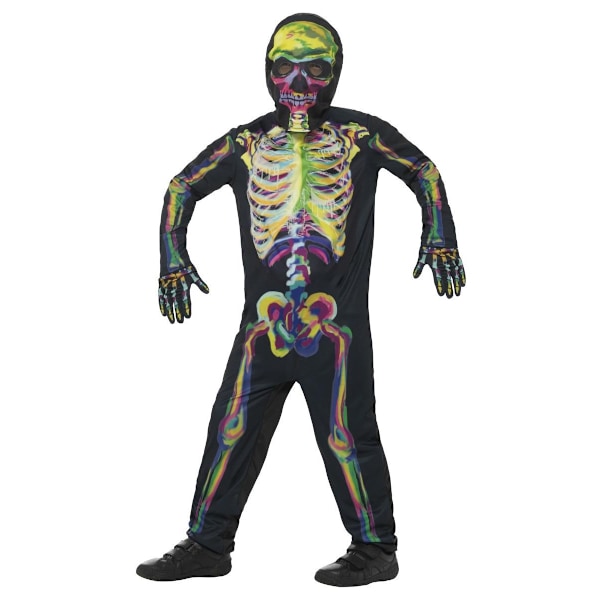 Smiffys Skelett Glow In The Dark Kostymset för Barn 4- Black/Green 4-6 Years
