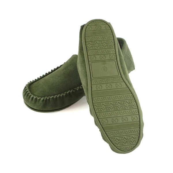 Eastern Counties Leather Herr Harris Mockasiner i mocka för män, 8 UK, oliv Olive 8 UK
