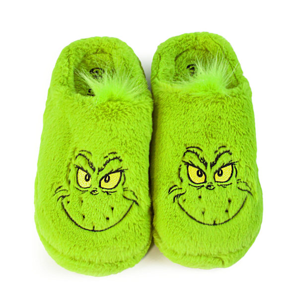 The Grinch Unisex Vuxen Ansikte Faux Fur Tofflor 5 UK-6 UK Grön Green 5 UK-6 UK