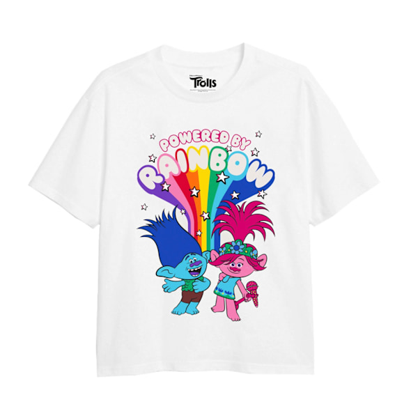 Trolls Girls Powered By Rainbows T-shirt 7-8 år Vit White 7-8 Years
