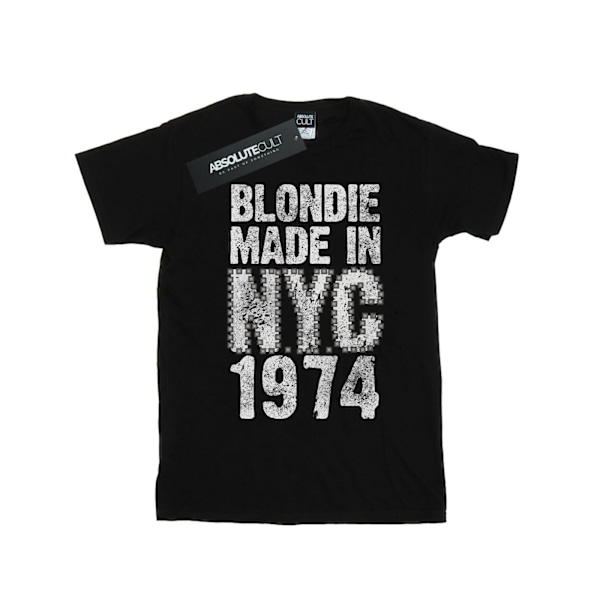 Blondie Dam/Kvinnor Punk NYC Bomull Boyfriend T-Shirt XXL Bla Black XXL