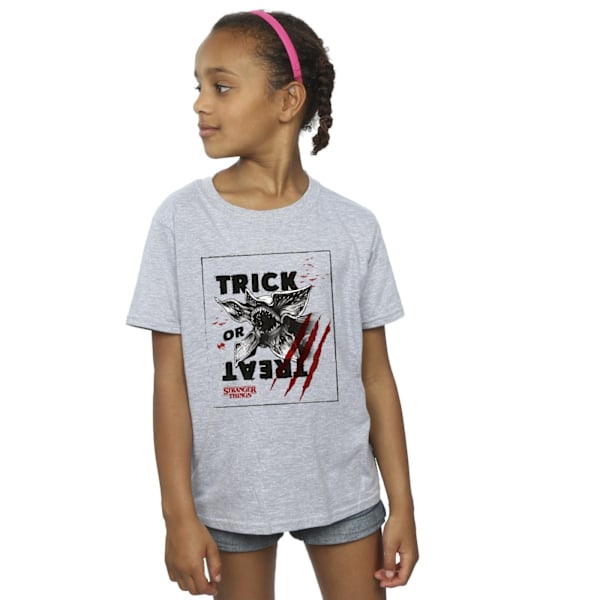 Netflix Girls Stranger Things Trick Or Treat Slash Bomull T-shirt Sports Grey 12-13 Years