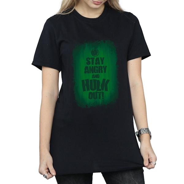 Marvel Womens/Ladies Hulk Stay Angry Bomull Boyfriend T-Shirt M Black M