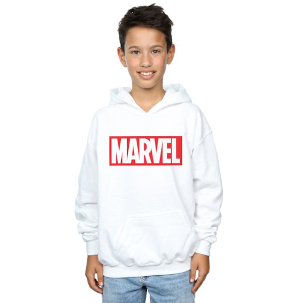 Marvel Comics Boys Classic Logo Hoodie 9-11 år Vit White 9-11 Years