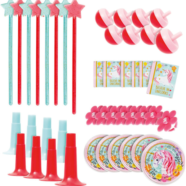 Amscan Magical Unicorn Party Favours (Paket med 48) En Storlek Flerfärgad Multicoloured One Size