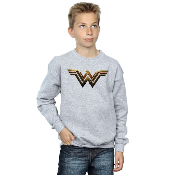 DC Comics Boys Justice League Movie Wonder Woman Emblem Sweatshirt Sports Grey 7-8 Years