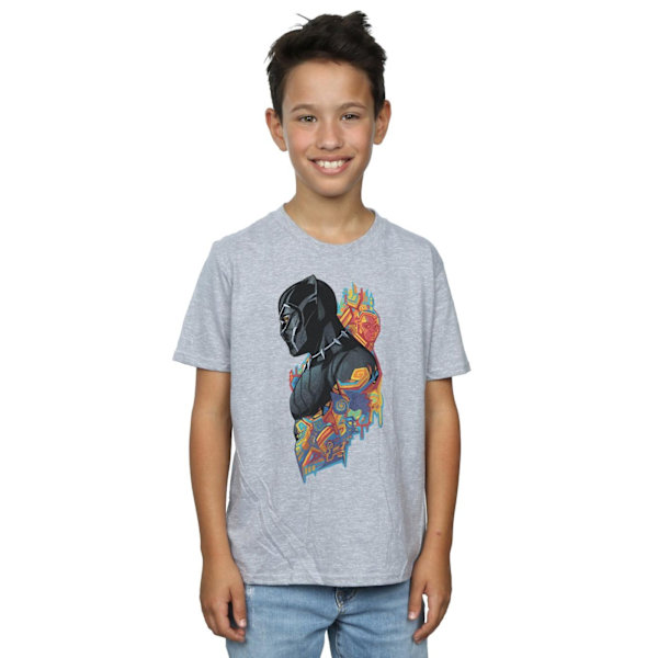 Marvel Boys Black Panther Profil T-shirt 5-6 år Sports Grey Sports Grey 5-6 Years