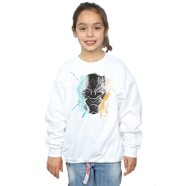 Marvel Girls Black Panther Splash Sweatshirt 9-11 år Vit White 9-11 Years