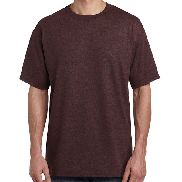 Gildan Herr T-shirt i Tjock Bomull XL Rostbrun Russet XL